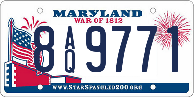 MD license plate 8AQ9771