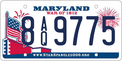 MD license plate 8AQ9775