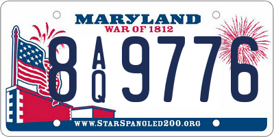 MD license plate 8AQ9776