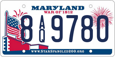 MD license plate 8AQ9780