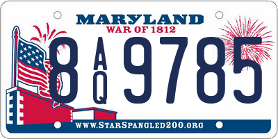 MD license plate 8AQ9785