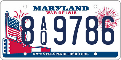 MD license plate 8AQ9786