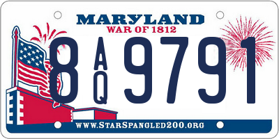 MD license plate 8AQ9791