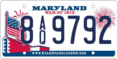 MD license plate 8AQ9792