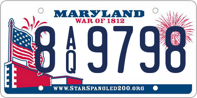 MD license plate 8AQ9798