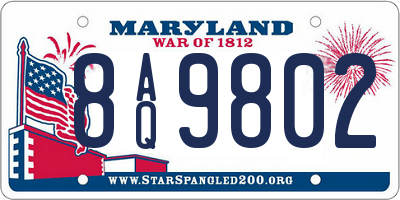 MD license plate 8AQ9802