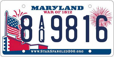 MD license plate 8AQ9816