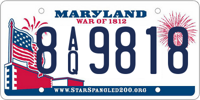 MD license plate 8AQ9818
