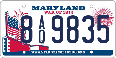 MD license plate 8AQ9835