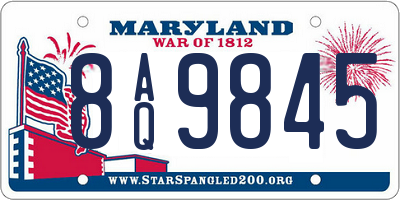 MD license plate 8AQ9845