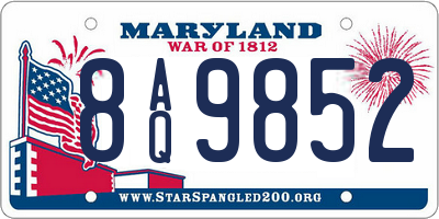 MD license plate 8AQ9852