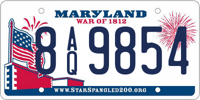 MD license plate 8AQ9854