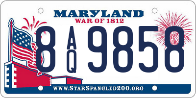 MD license plate 8AQ9858