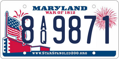 MD license plate 8AQ9871