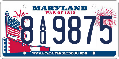 MD license plate 8AQ9875