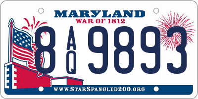 MD license plate 8AQ9893