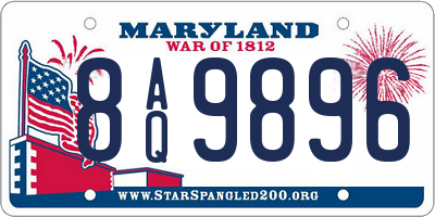 MD license plate 8AQ9896