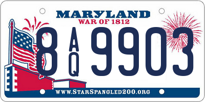 MD license plate 8AQ9903