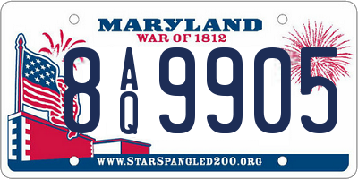 MD license plate 8AQ9905