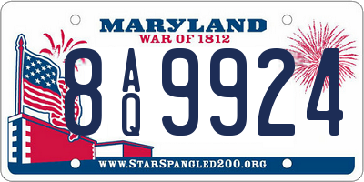 MD license plate 8AQ9924