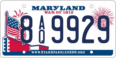 MD license plate 8AQ9929
