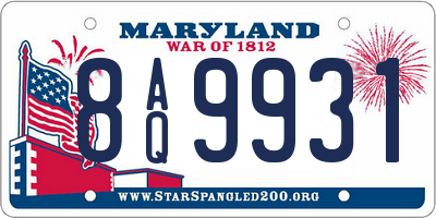 MD license plate 8AQ9931