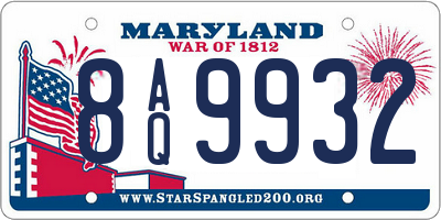 MD license plate 8AQ9932