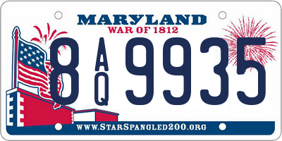 MD license plate 8AQ9935
