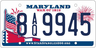 MD license plate 8AQ9945