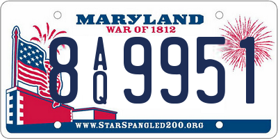 MD license plate 8AQ9951