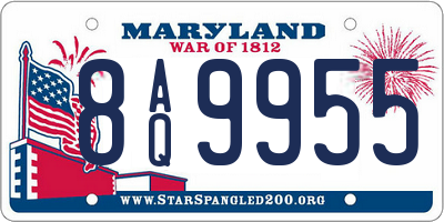 MD license plate 8AQ9955
