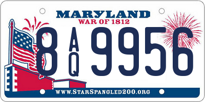MD license plate 8AQ9956