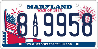 MD license plate 8AQ9958