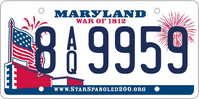 MD license plate 8AQ9959