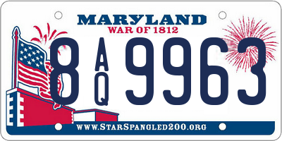 MD license plate 8AQ9963