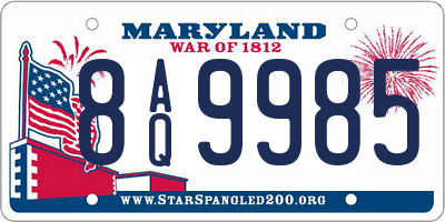 MD license plate 8AQ9985