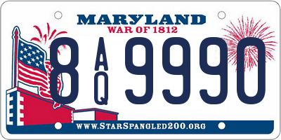 MD license plate 8AQ9990