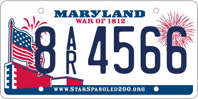 MD license plate 8AR4566