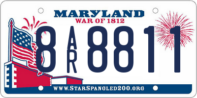 MD license plate 8AR8811