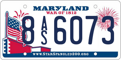 MD license plate 8AS6073