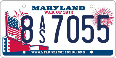 MD license plate 8AS7055