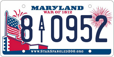 MD license plate 8AT0952