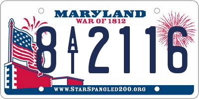 MD license plate 8AT2116