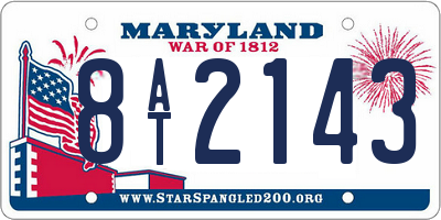 MD license plate 8AT2143