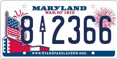 MD license plate 8AT2366