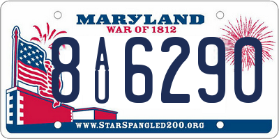 MD license plate 8AU6290