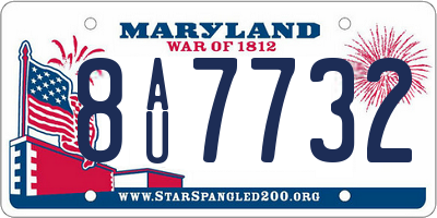 MD license plate 8AU7732