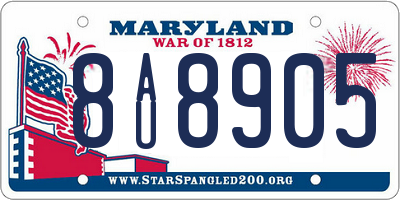 MD license plate 8AU8905