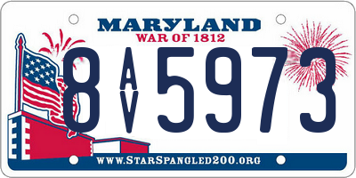 MD license plate 8AV5973