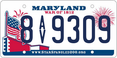 MD license plate 8AV9309